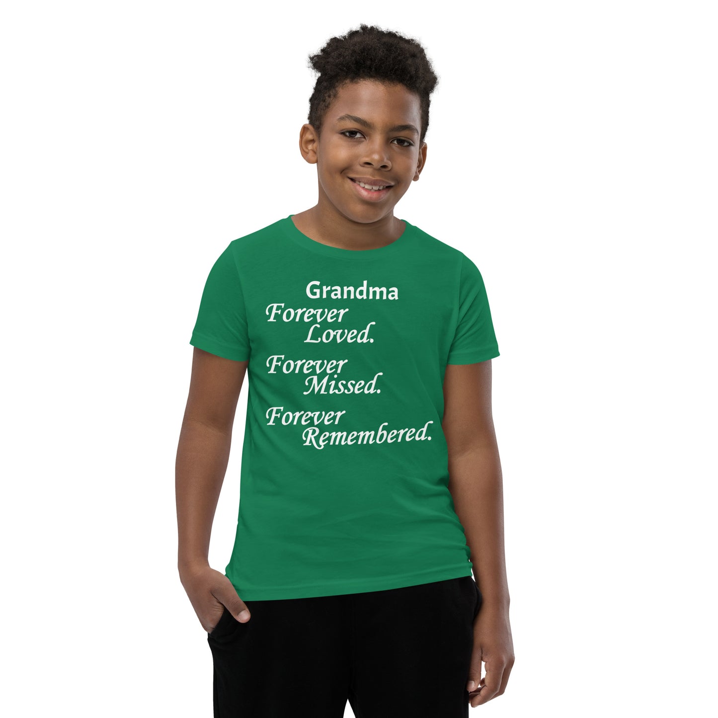 Bella + Canvas Combed and Ring-Spun Cotton Youth T-Shirt Block Design White Lettering