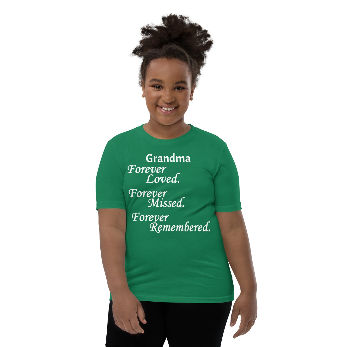 Bella + Canvas Combed and Ring-Spun Cotton Youth T-Shirt Block Design White Lettering