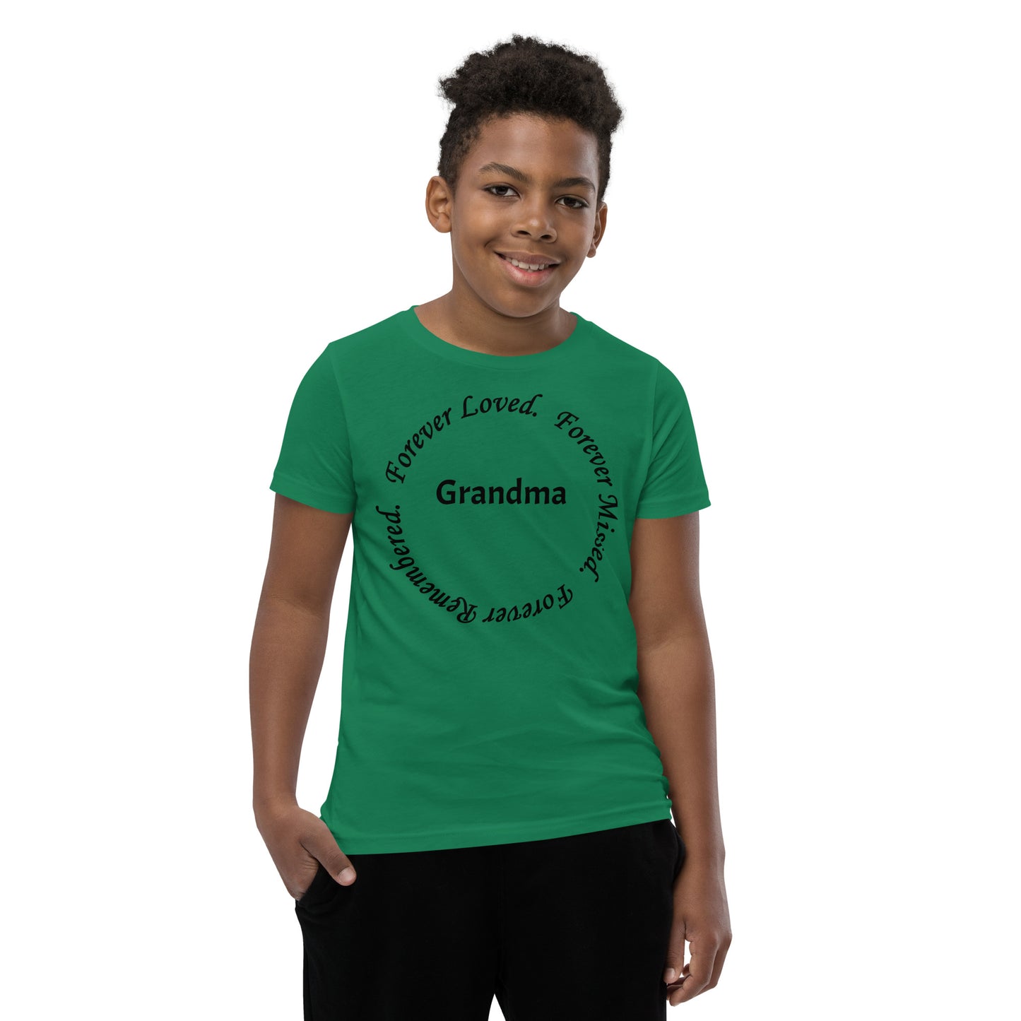 Bella + Canvas Combed and Ring-Spun Cotton Youth T-Shirt Circle Design Black Lettering
