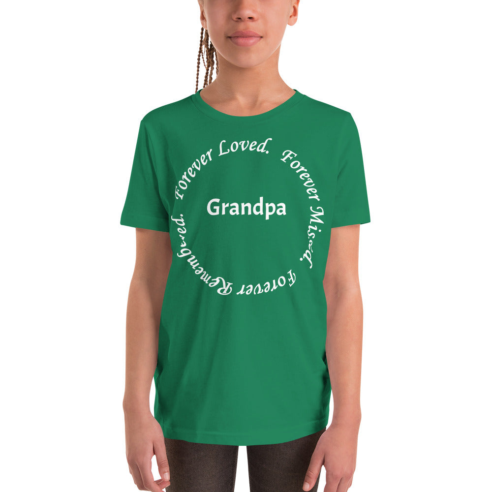 Bella + Canvas Combed and Ring-Spun Cotton Youth T-Shirt Circle Design White Lettering