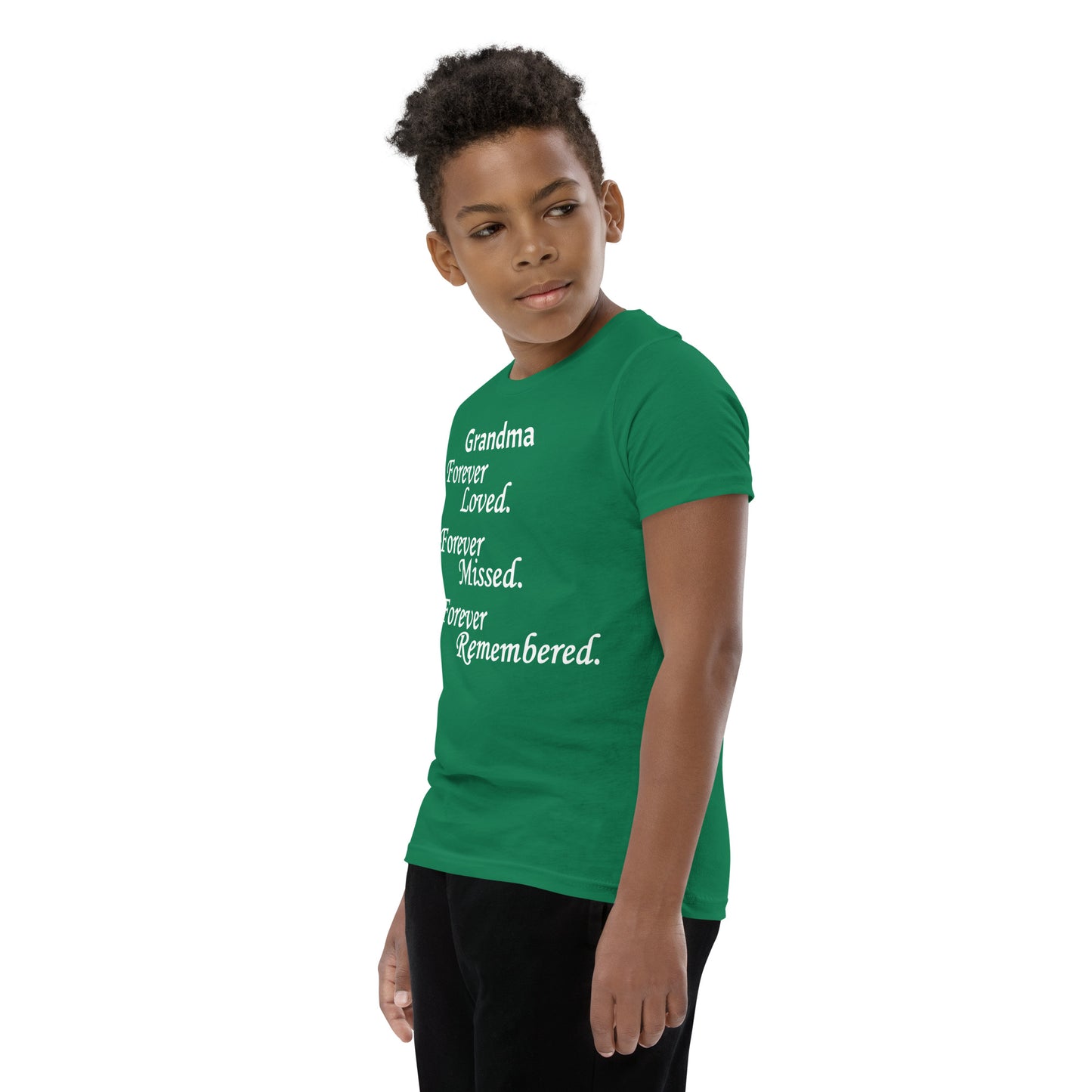 Bella + Canvas Combed and Ring-Spun Cotton Youth T-Shirt Block Design White Lettering