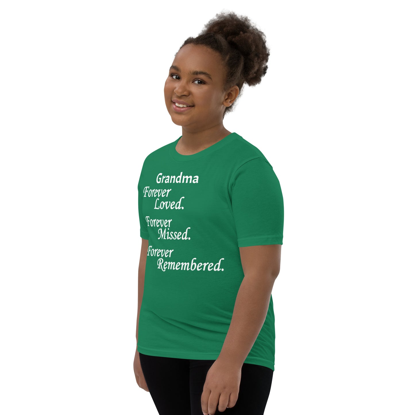 Bella + Canvas Combed and Ring-Spun Cotton Youth T-Shirt Block Design White Lettering