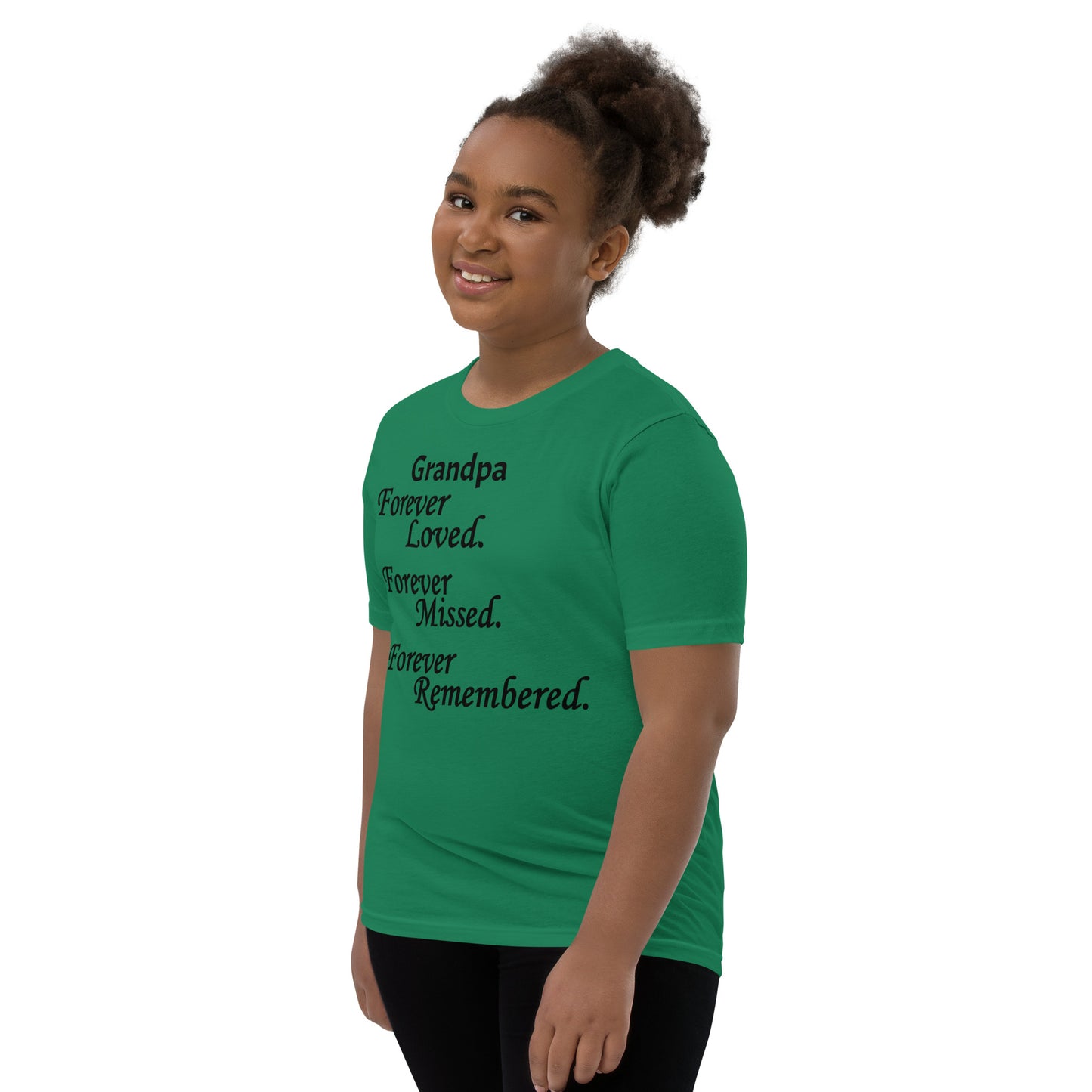 Bella + Canvas Combed and Ring-Spun Cotton Youth T-Shirt Block Design Black Lettering