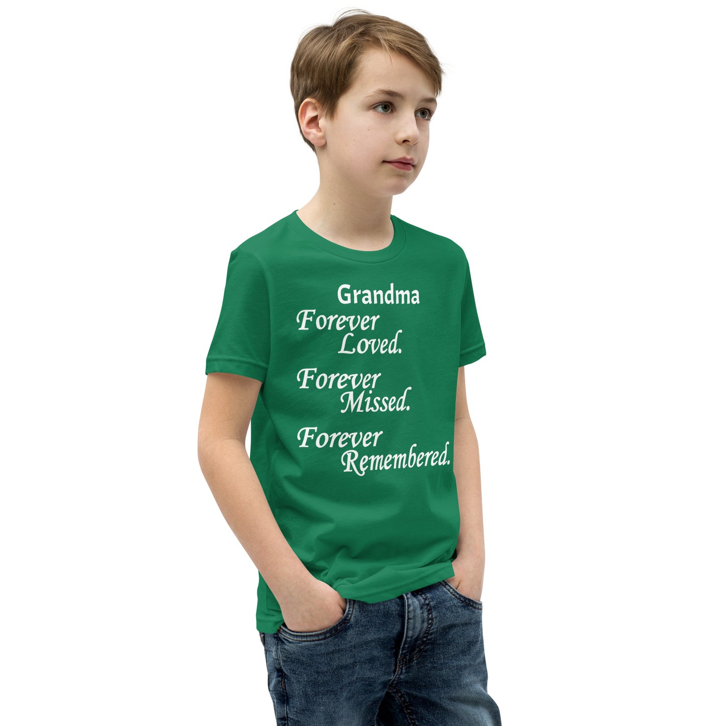 Bella + Canvas Combed and Ring-Spun Cotton Youth T-Shirt Block Design White Lettering