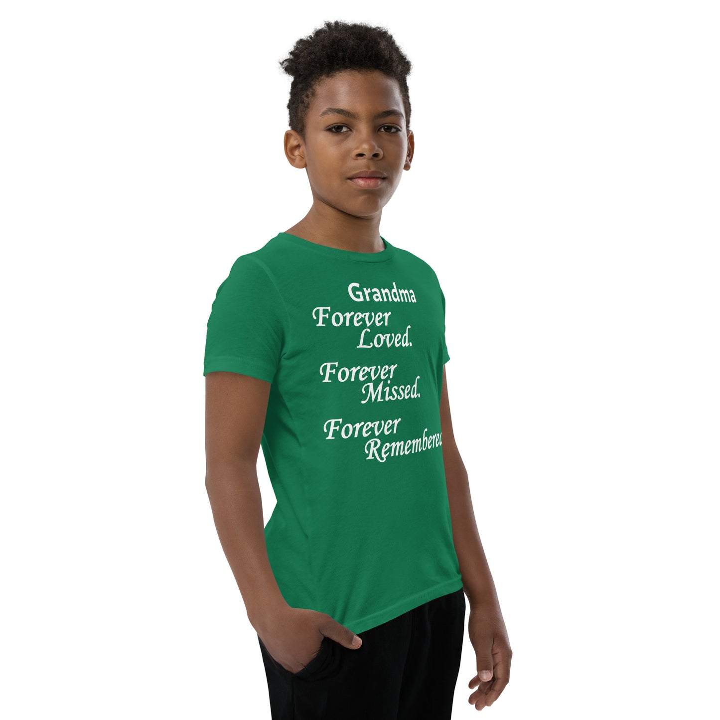 Bella + Canvas Combed and Ring-Spun Cotton Youth T-Shirt Block Design White Lettering