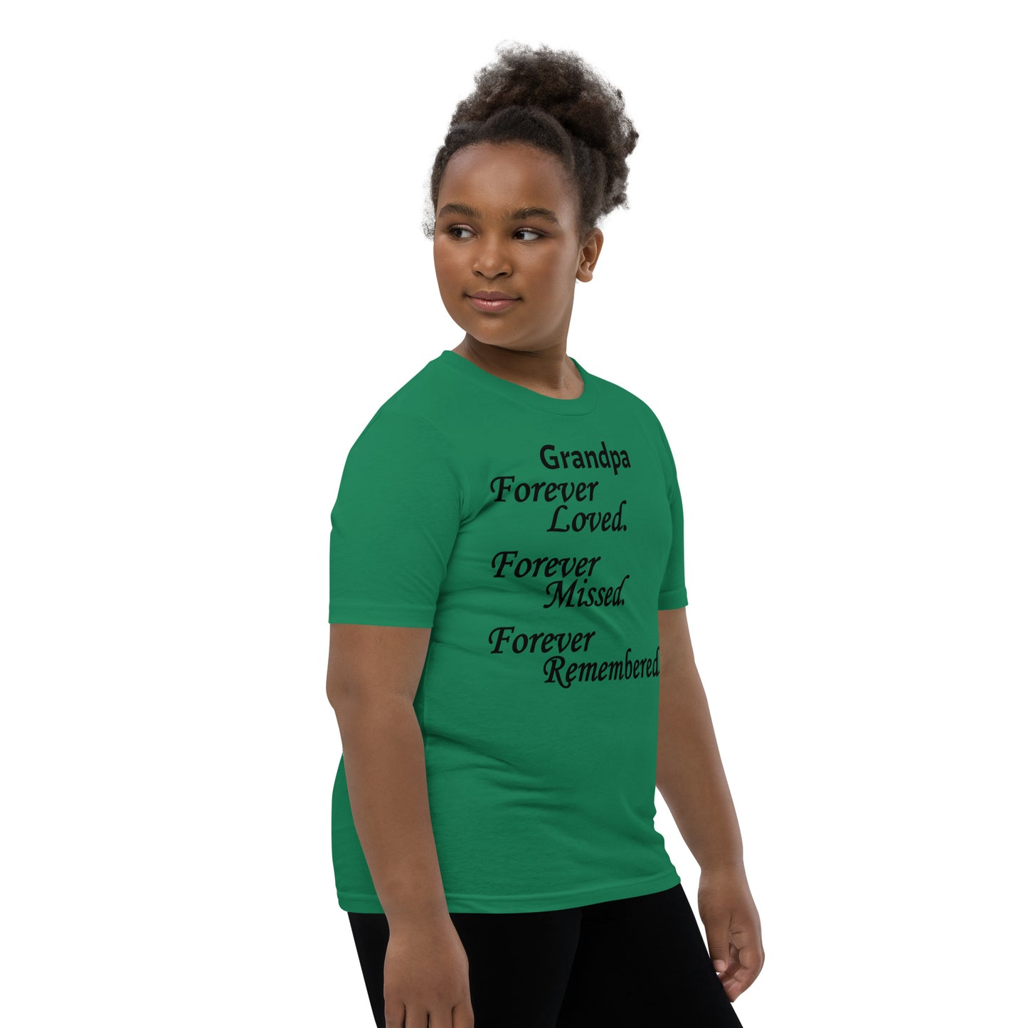Bella + Canvas Combed and Ring-Spun Cotton Youth T-Shirt Block Design Black Lettering