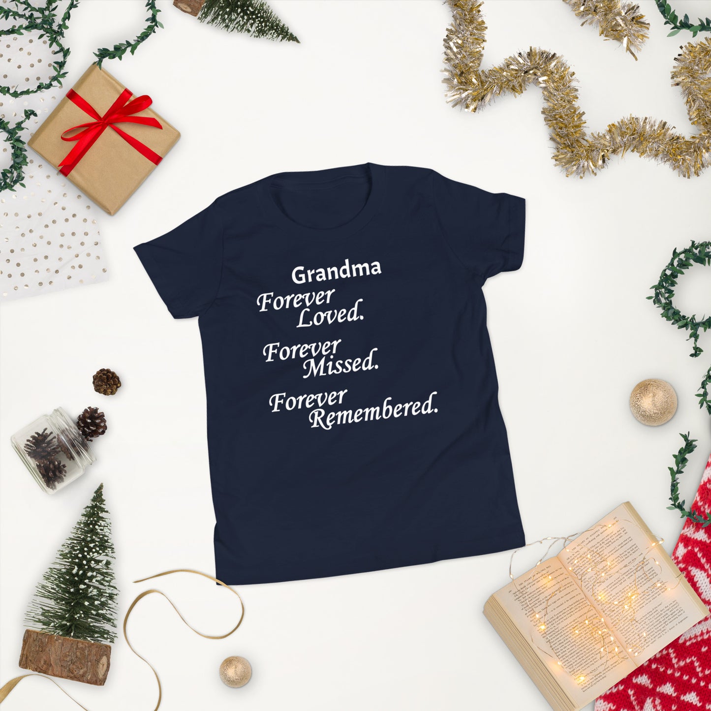 Bella + Canvas Combed and Ring-Spun Cotton Youth T-Shirt Block Design White Lettering