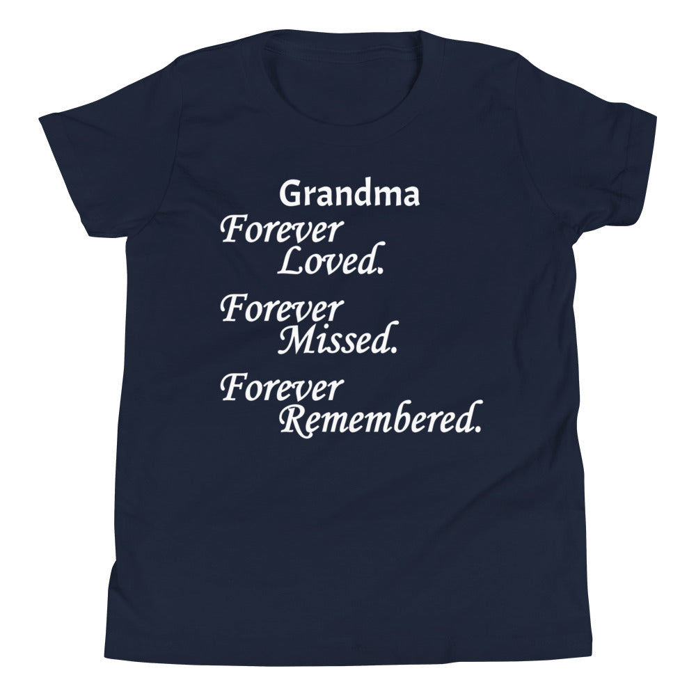 Bella + Canvas Combed and Ring-Spun Cotton Youth T-Shirt Block Design White Lettering