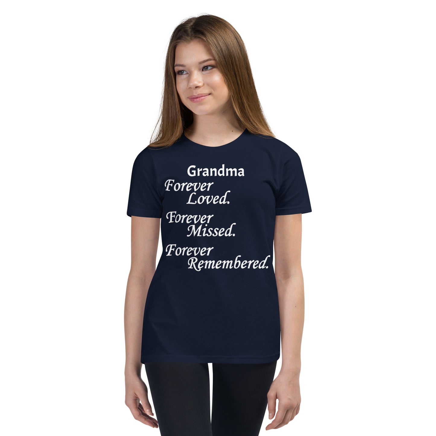 Bella + Canvas Combed and Ring-Spun Cotton Youth T-Shirt Block Design White Lettering