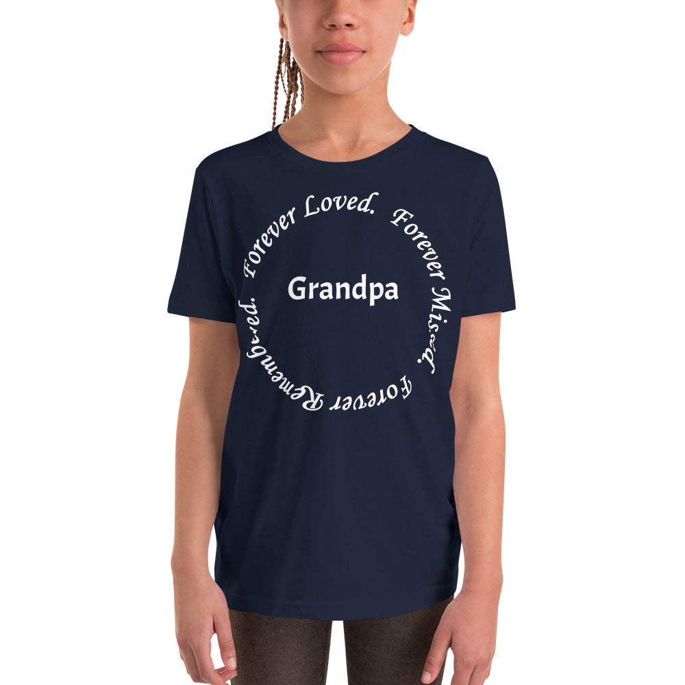 Bella + Canvas Combed and Ring-Spun Cotton Youth T-Shirt Circle Design White Lettering