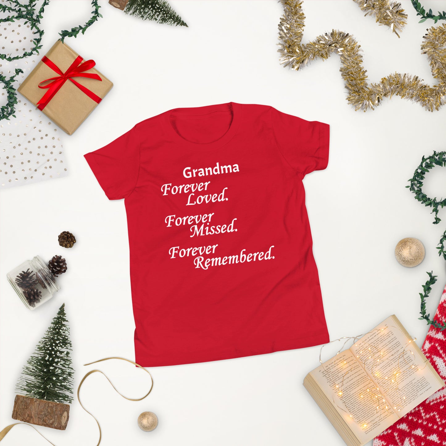 Bella + Canvas Combed and Ring-Spun Cotton Youth T-Shirt Block Design White Lettering
