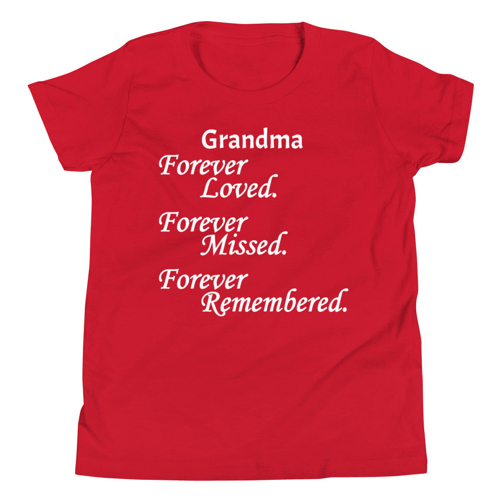 Bella + Canvas Combed and Ring-Spun Cotton Youth T-Shirt Block Design White Lettering