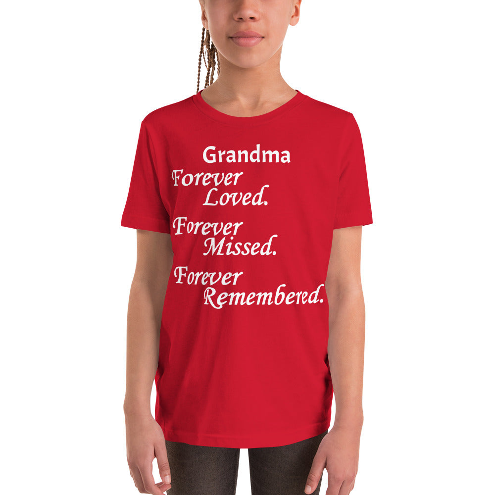 Bella + Canvas Combed and Ring-Spun Cotton Youth T-Shirt Block Design White Lettering