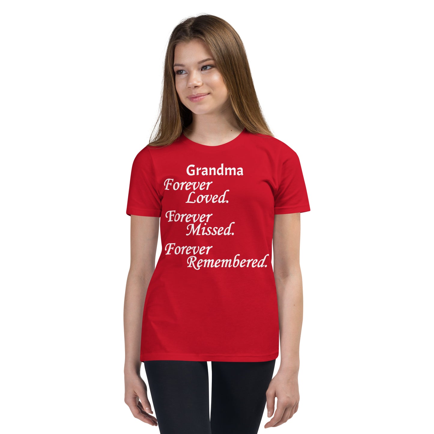 Bella + Canvas Combed and Ring-Spun Cotton Youth T-Shirt Block Design White Lettering