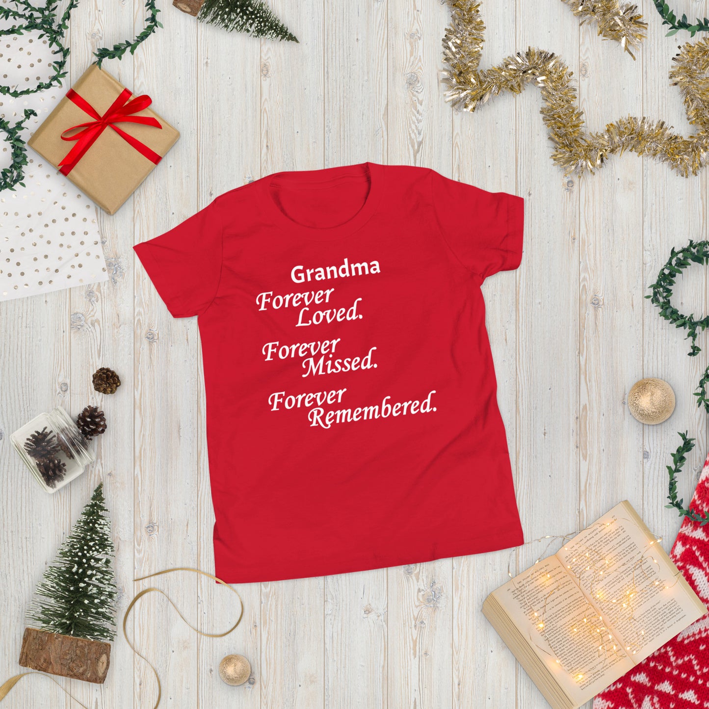 Bella + Canvas Combed and Ring-Spun Cotton Youth T-Shirt Block Design White Lettering
