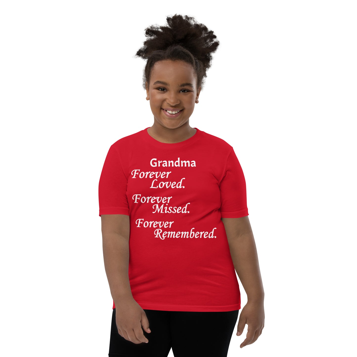 Bella + Canvas Combed and Ring-Spun Cotton Youth T-Shirt Block Design White Lettering