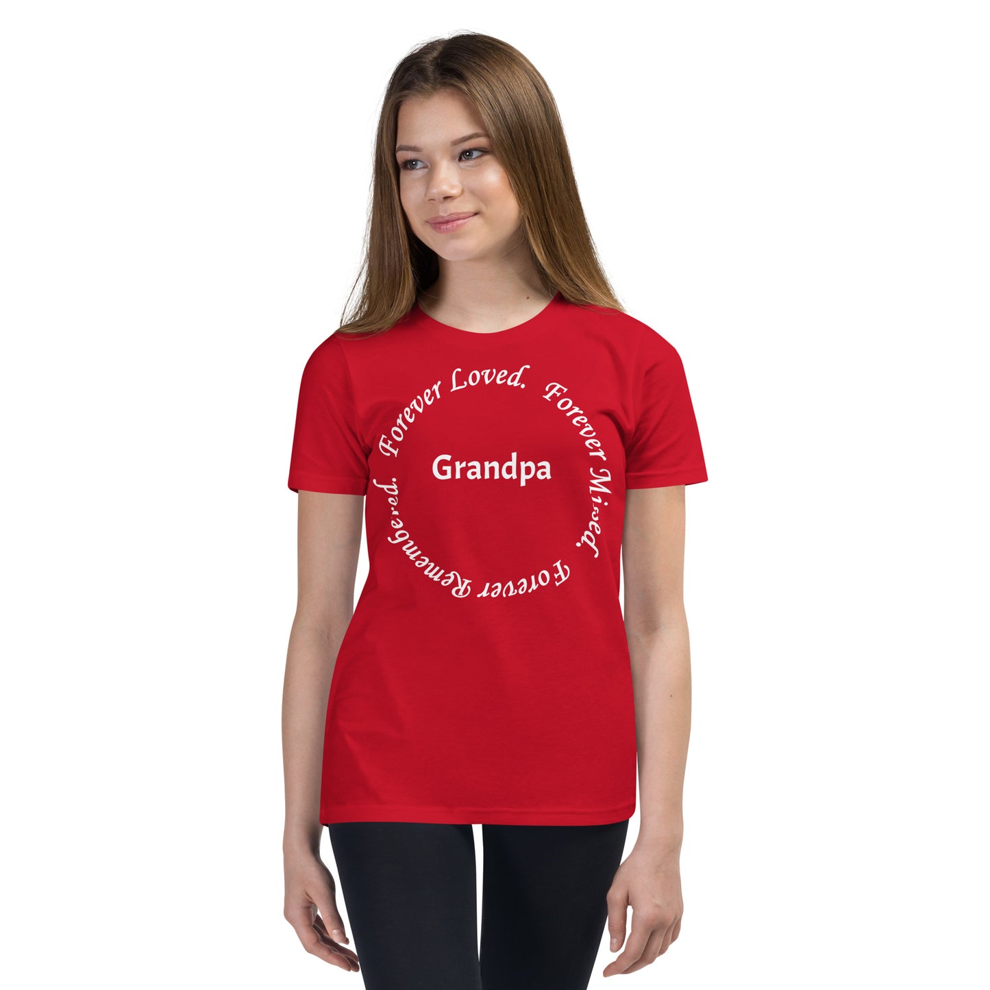 Bella + Canvas Combed and Ring-Spun Cotton Youth T-Shirt Circle Design White Lettering