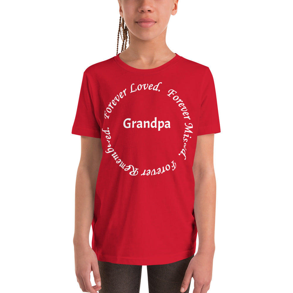 Bella + Canvas Combed and Ring-Spun Cotton Youth T-Shirt Circle Design White Lettering