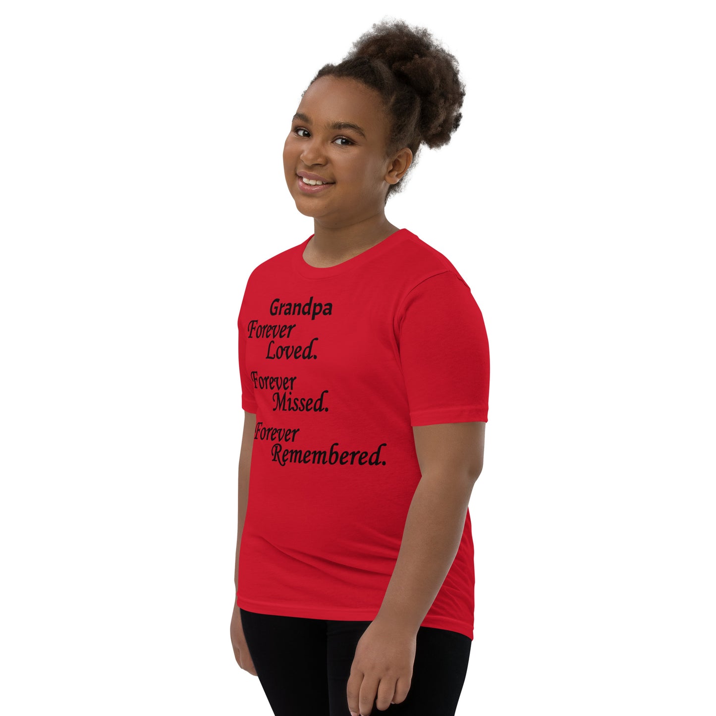 Bella + Canvas Combed and Ring-Spun Cotton Youth T-Shirt Block Design Black Lettering
