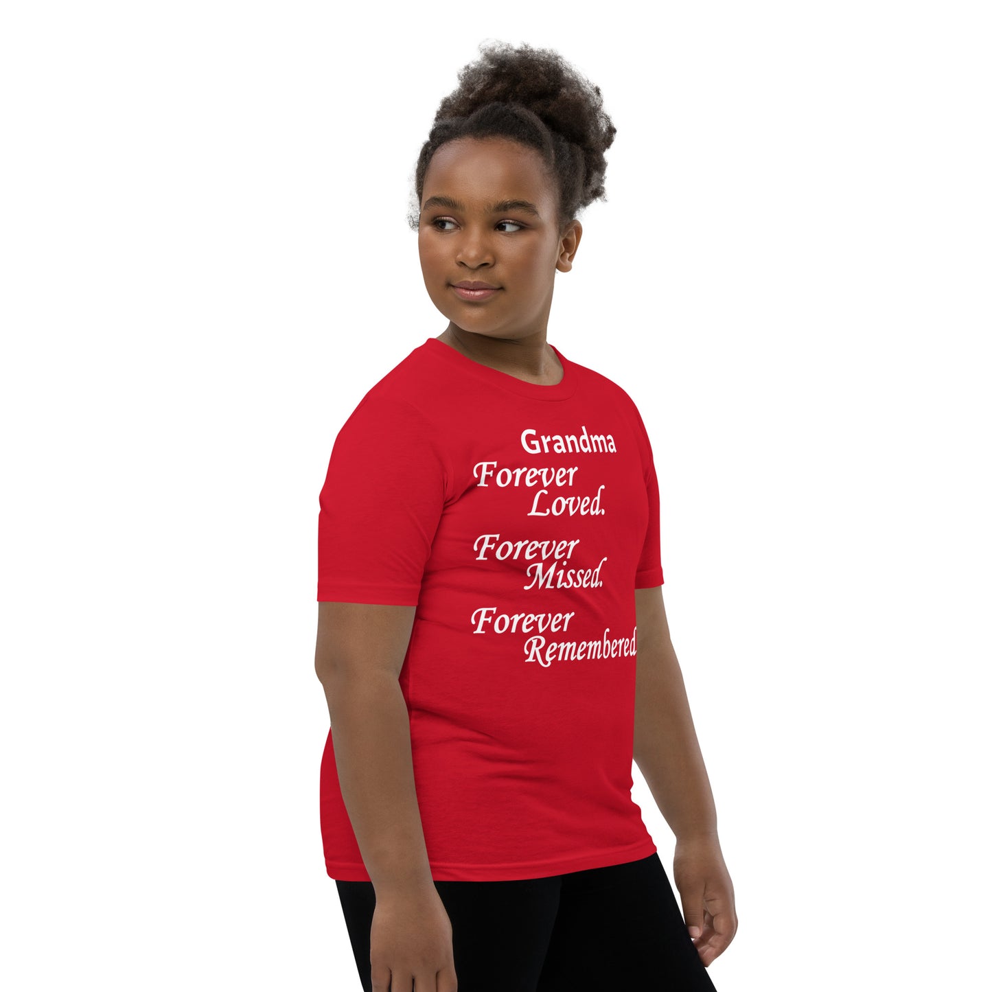 Bella + Canvas Combed and Ring-Spun Cotton Youth T-Shirt Block Design White Lettering