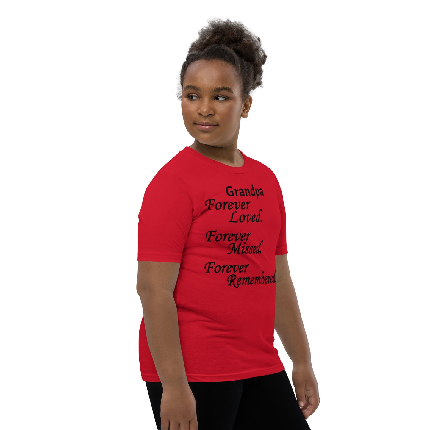 Bella + Canvas Combed and Ring-Spun Cotton Youth T-Shirt Block Design Black Lettering