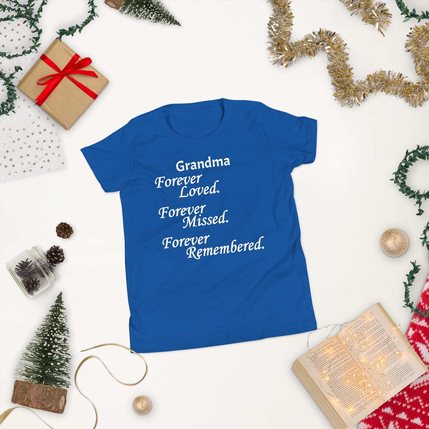 Bella + Canvas Combed and Ring-Spun Cotton Youth T-Shirt Block Design White Lettering