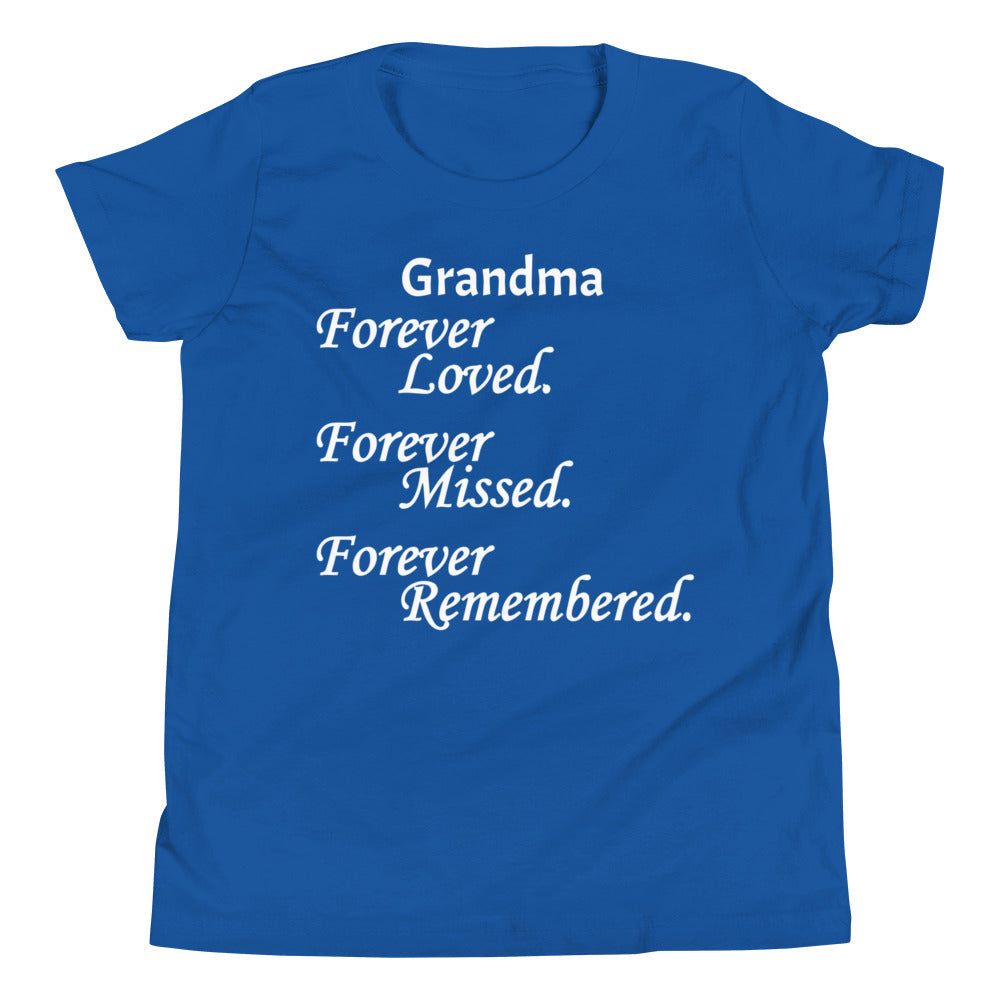 Bella + Canvas Combed and Ring-Spun Cotton Youth T-Shirt Block Design White Lettering