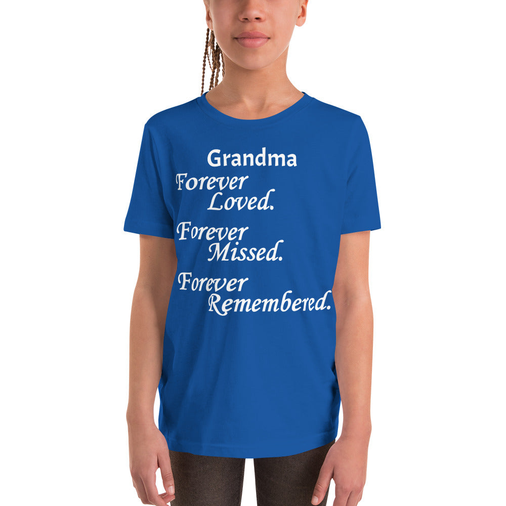 Bella + Canvas Combed and Ring-Spun Cotton Youth T-Shirt Block Design White Lettering