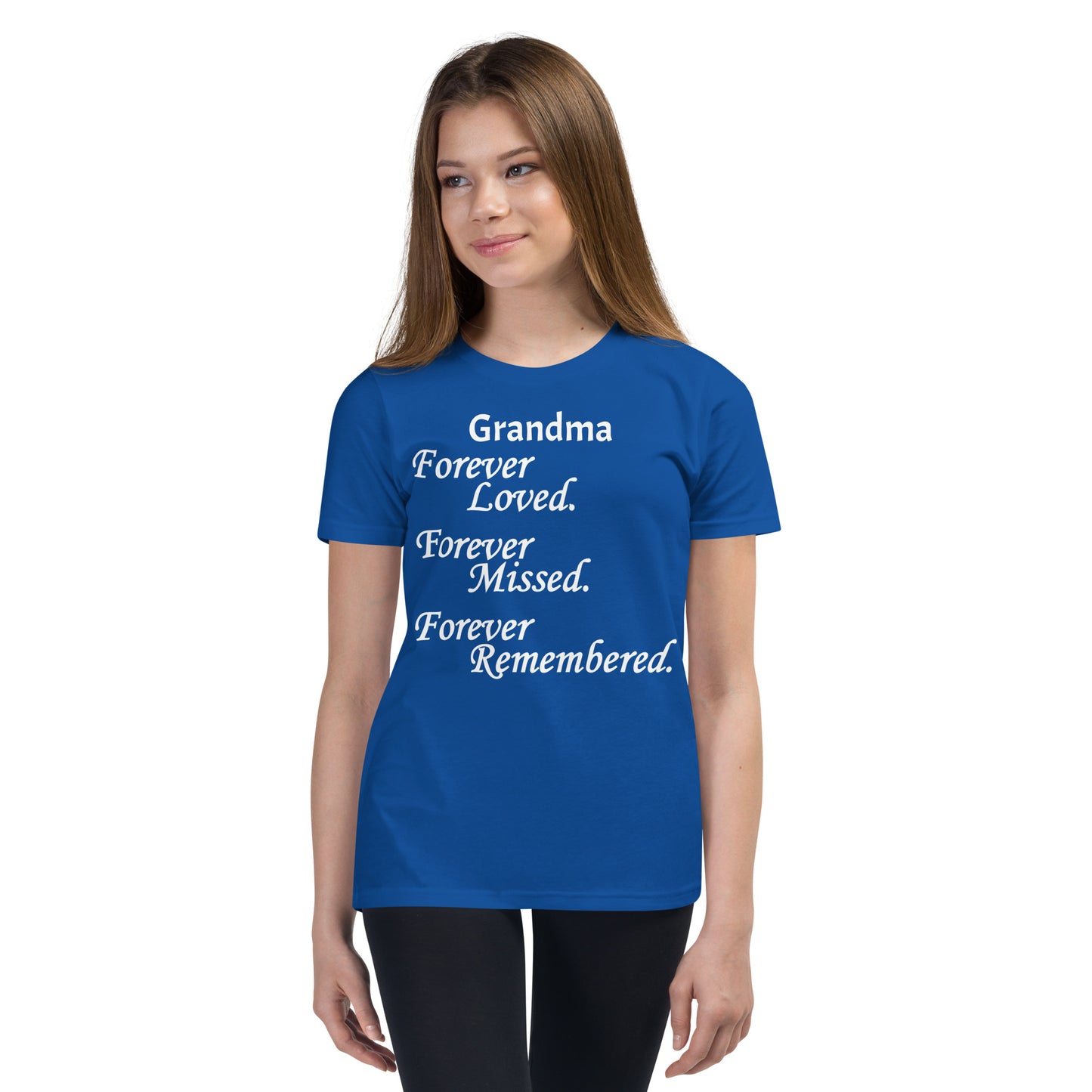 Bella + Canvas Combed and Ring-Spun Cotton Youth T-Shirt Block Design White Lettering