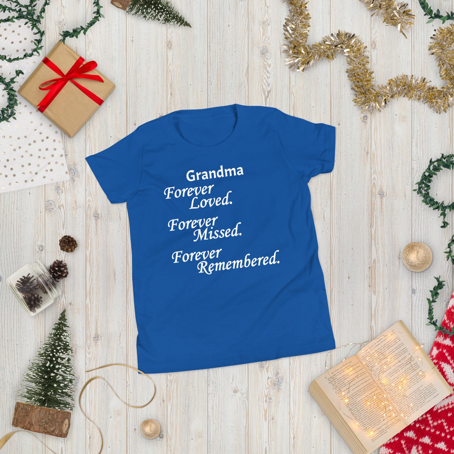 Bella + Canvas Combed and Ring-Spun Cotton Youth T-Shirt Block Design White Lettering