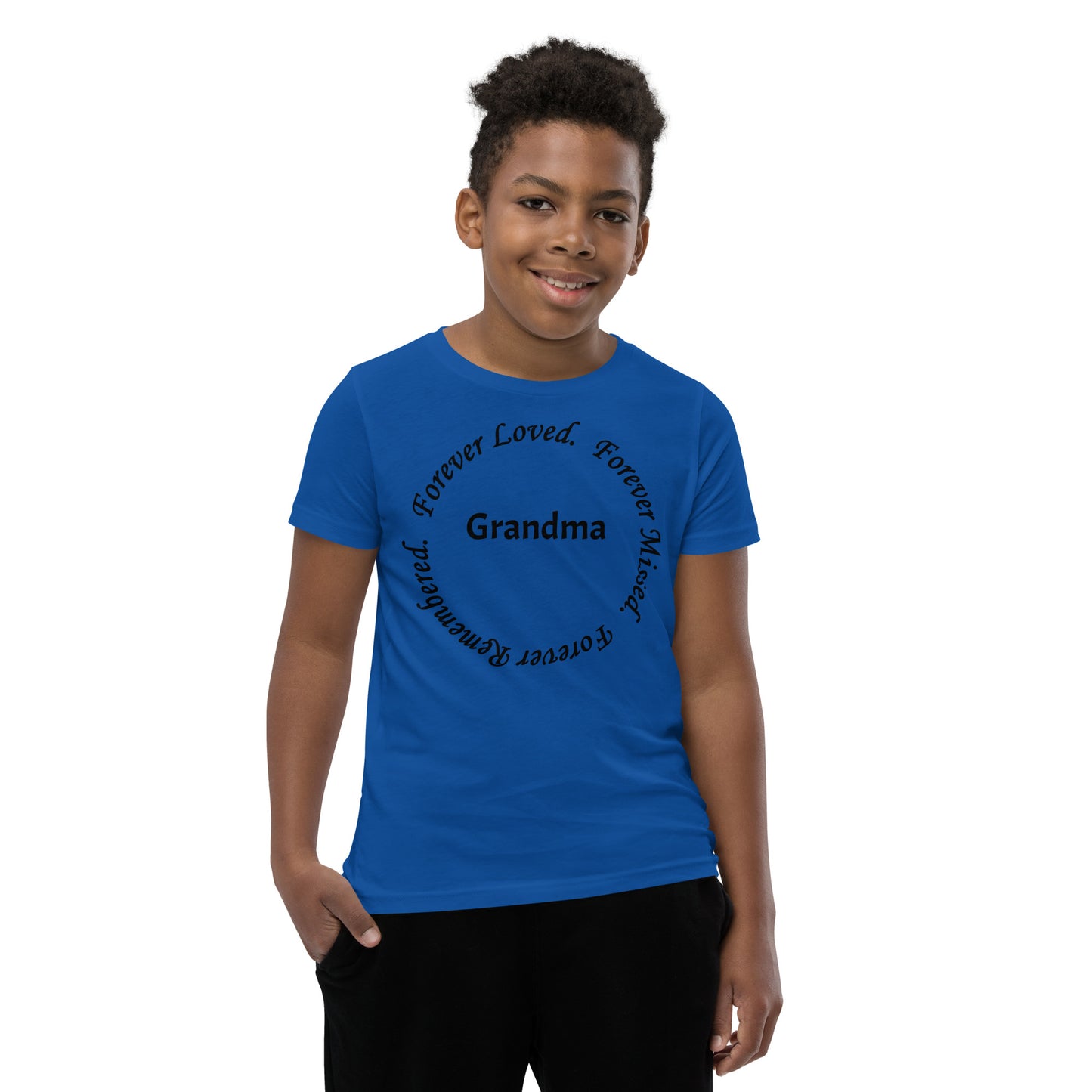 Bella + Canvas Combed and Ring-Spun Cotton Youth T-Shirt Circle Design Black Lettering
