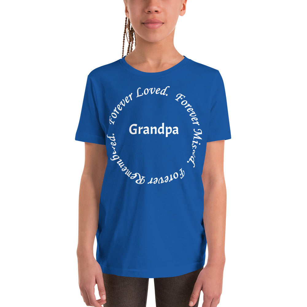 Bella + Canvas Combed and Ring-Spun Cotton Youth T-Shirt Circle Design White Lettering