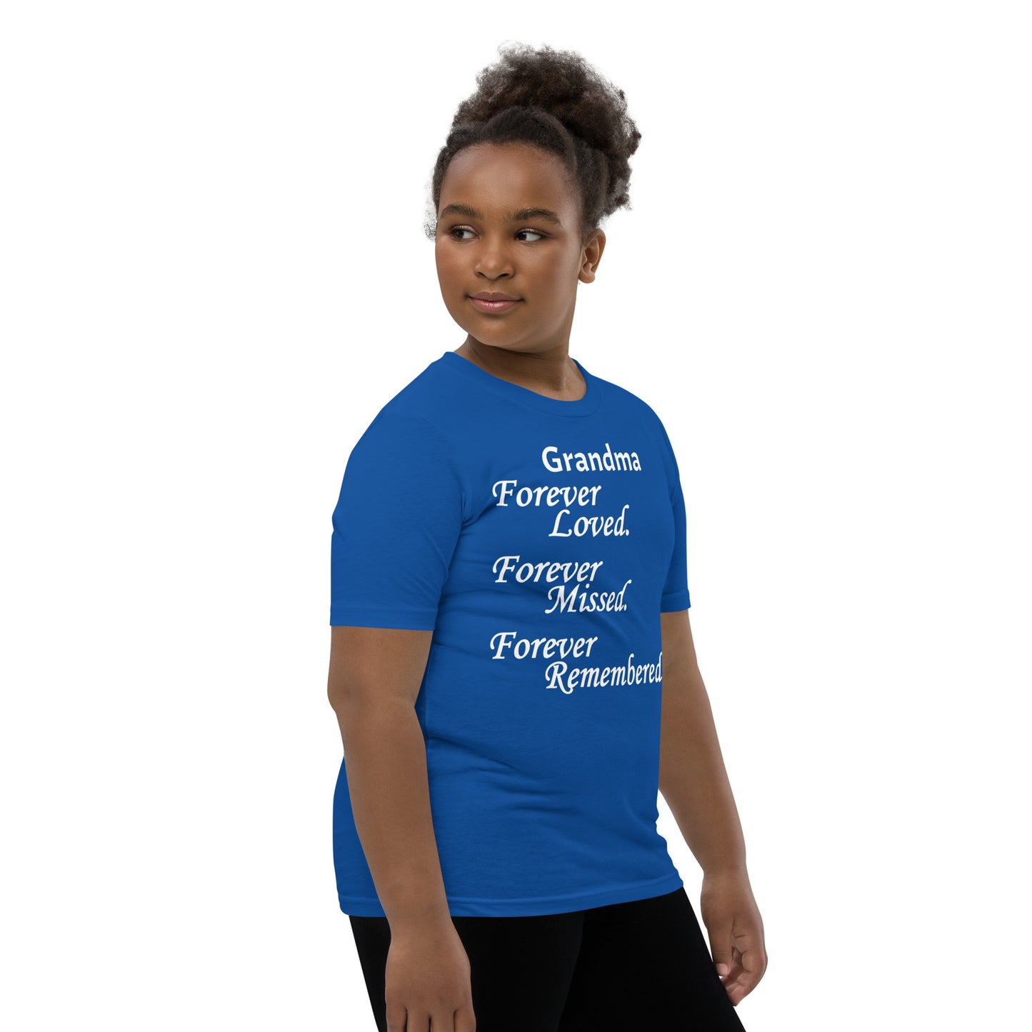 Bella + Canvas Combed and Ring-Spun Cotton Youth T-Shirt Block Design White Lettering