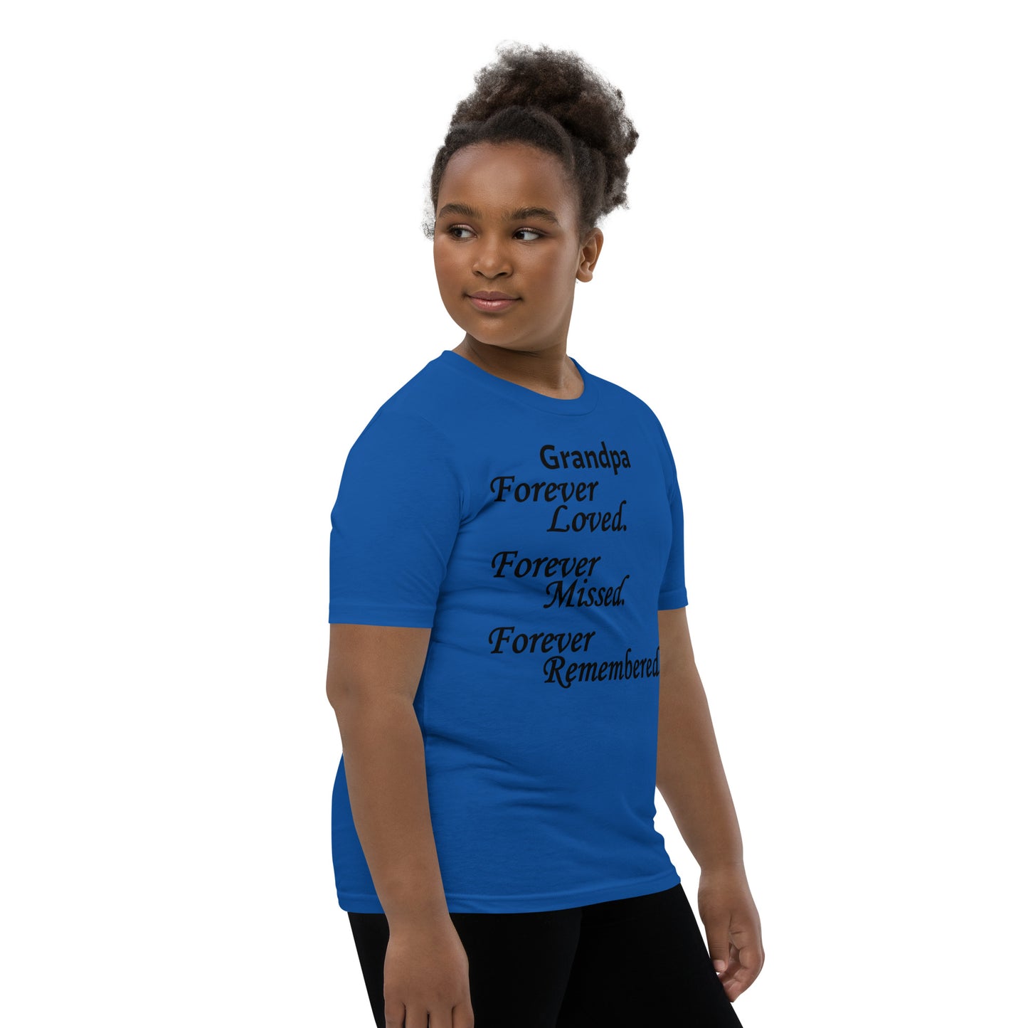 Bella + Canvas Combed and Ring-Spun Cotton Youth T-Shirt Block Design Black Lettering