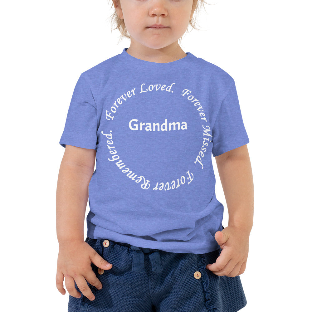 Bella + Canvas Combed and Ring-Spun Cotton Toddler T-Shirt Circle Design White Lettering