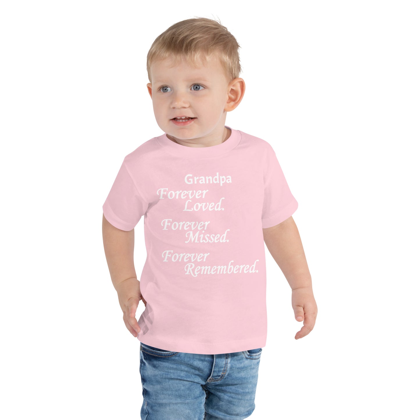 Bella + Canvas Combed and Ring-Spun Cotton Toddler T-Shirt Block Design White Lettering