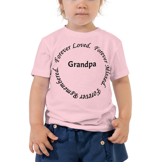 Bella + Canvas Combed and Ring-Spun Cotton Toddler T-Shirt Circle Design Black Lettering