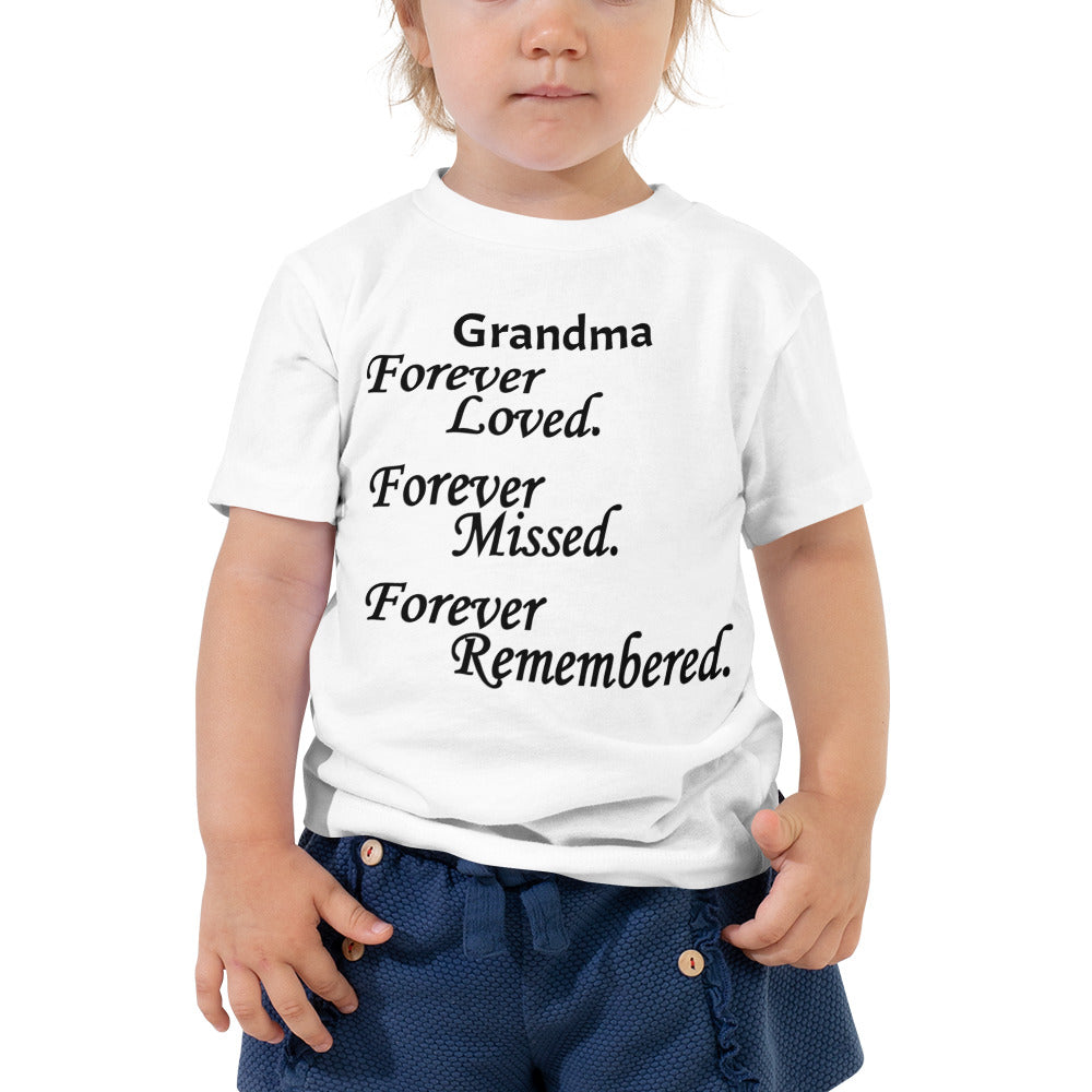 Bella + Canvas Combed and Ring-Spun Cotton Toddler T-Shirt Block Design Black Lettering