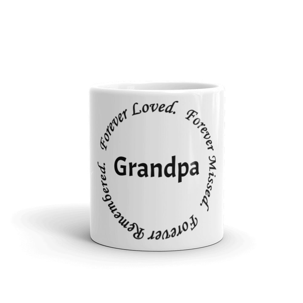 Glossy White Mug "Grandpa" - Circle Design