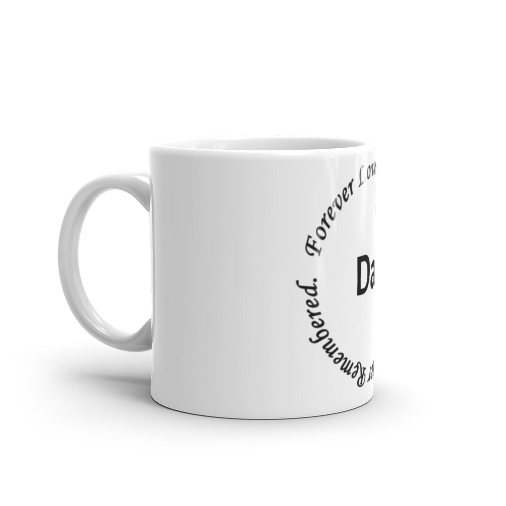 Glossy White Mug "Dad" - Circle Design