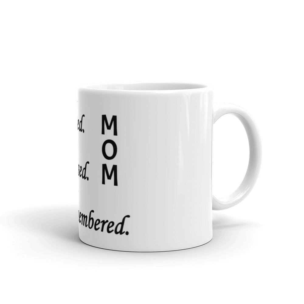 Glossy White Mug "Mom" - Block Design