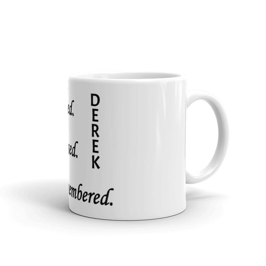 Glossy White Mug "Derek" - Block Design