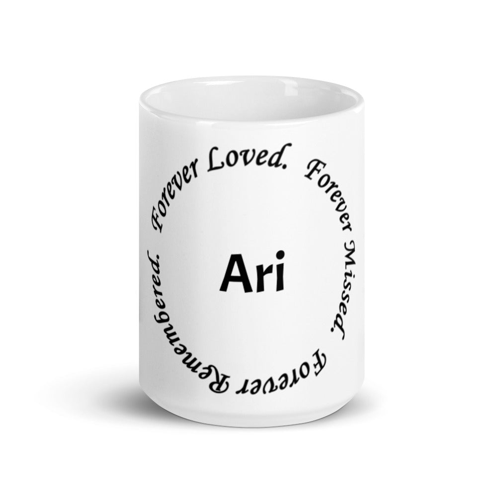 Glossy White Mug "Ari" - Circle Design