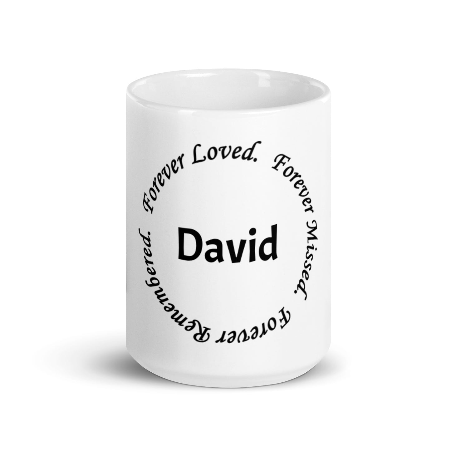 Glossy White Mug "David" - Circle Design