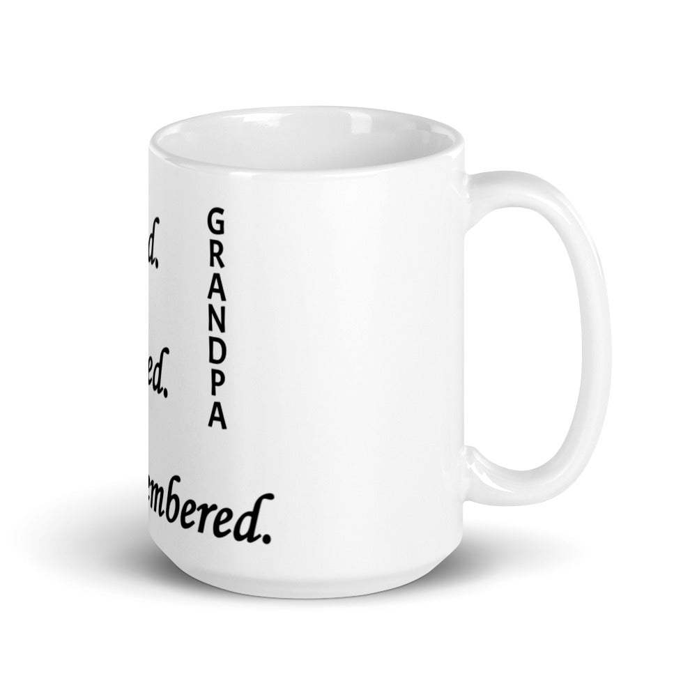 Glossy White Mug "Grandpa" - Block Design