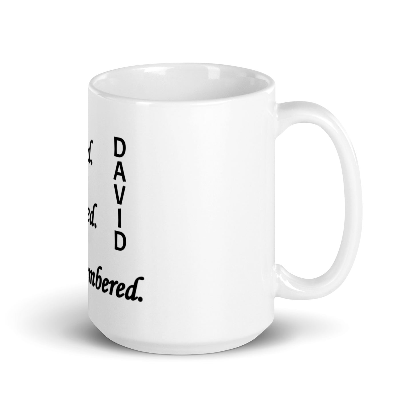 Glossy White Mug "David" - Block Design