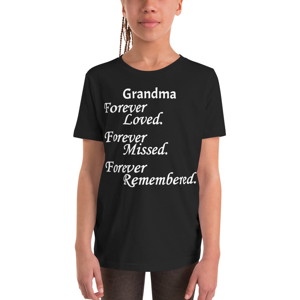Bella + Canvas Combed and Ring-Spun Cotton Youth T-Shirt Block Design White Lettering