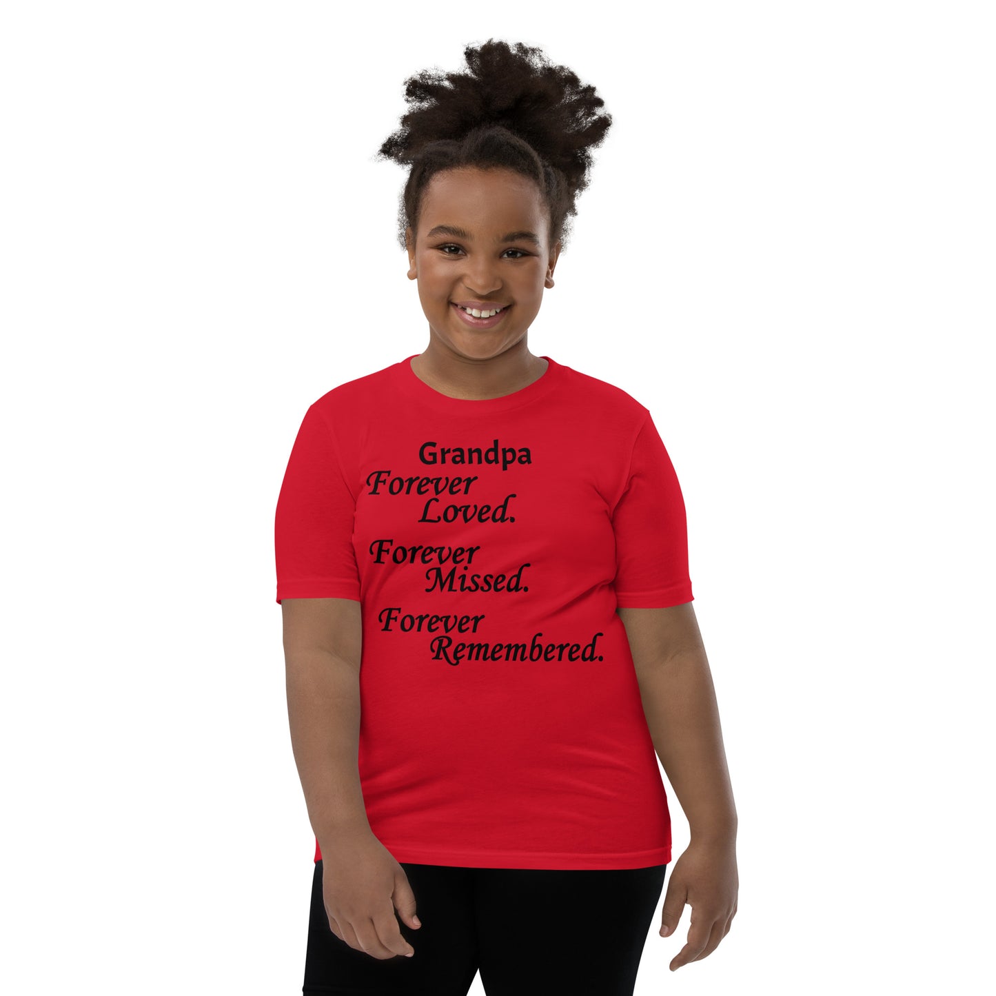 Bella + Canvas Combed and Ring-Spun Cotton Youth T-Shirt Block Design Black Lettering